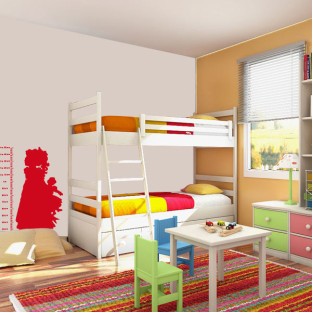 Vinilo decorativo medidor estatura silueta niña (medida: 91 x 151 cm)