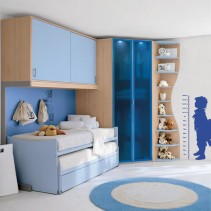 Vinilo decorativo medidor estatura silueta niño (medida: 91 x 151 cm)
