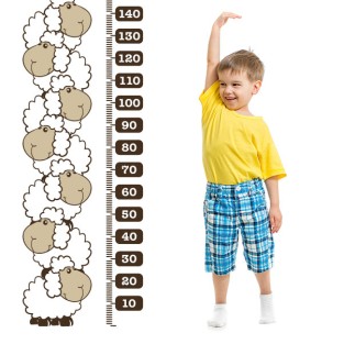 Vinilo decorativo infantil medidor de estatura ovejas (medidas: 54 x 153 cm)