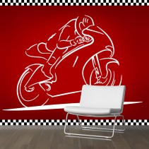 Vinilo decorativo moto de carrera