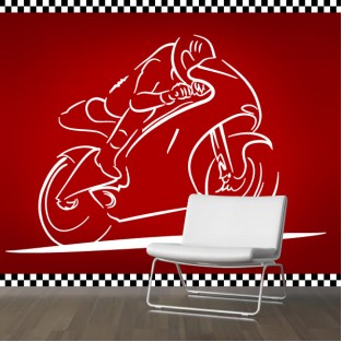 Vinilo decorativo moto de carrera Vinilo decorativo moto de carrera