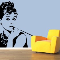 Vinilo decorativo silueta audrey hepburn