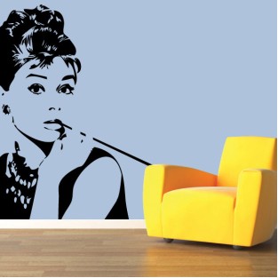 Vinilo decorativo silueta audrey hepburn Vinilo decorativo silueta audrey hepburn