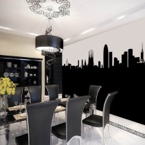 Vinilo decorativo skyline barcelona