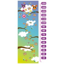 Vinilo infantil medidor pájaros naturaleza (medida: 73 x 160 cm)