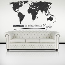 Vinilo mapamundi ciudadanos de un lugar llamado mundo