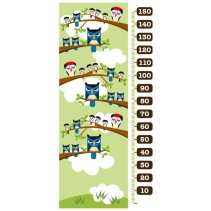 Vinilo decorativo medidor infantil búhos y pájaros (medida: 73 x 160 cm)