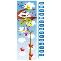 Vinilo decorativo infantil  medidor pájaros naturaleza (medida: 73 x 160 cm)