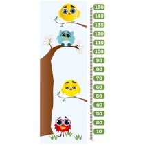 Vinilo medidor pájaros búhos naturaleza (medida: 73 x 160 cm)