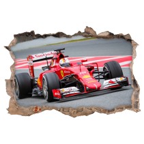 Vinilos 3d agujero pared fórmula 1