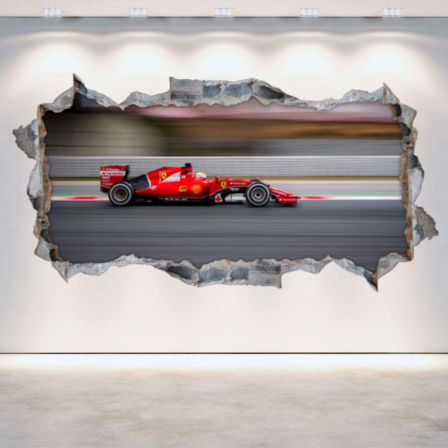 Vinilos 3d coches fórmula 1 ferrari