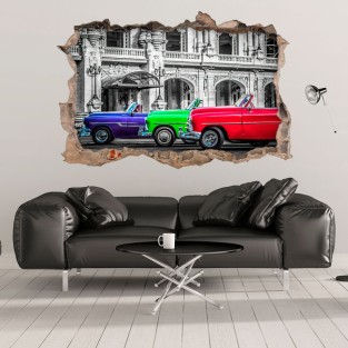 Vinilos 3d coches clásicos en cuba