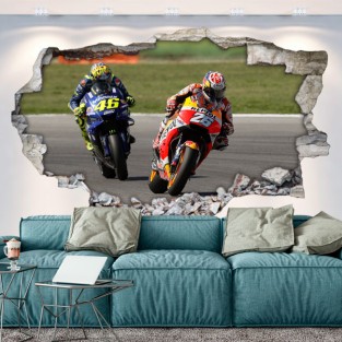 Vinilos 3d motogp dani pedrosa vs valentino rossi Vinilos 3d motogp dani pedrosa vs valentino rossi