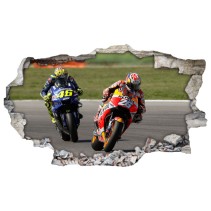 Vinilos 3d motogp dani pedrosa vs valentino rossi