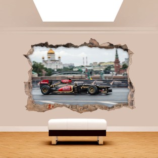 Vinilos 3d pared rota fórmula 1
