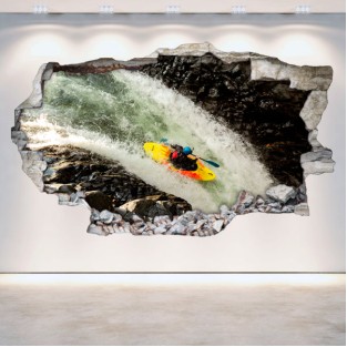 Vinilos 3d pared rota rafting kayak