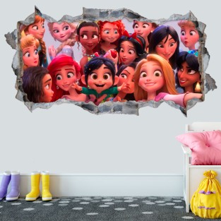 Vinilos 3d princesas disney ralph rompe internet
