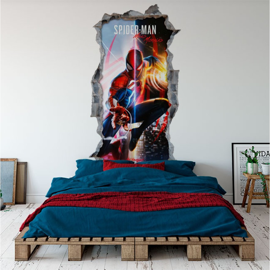 Vinilos 3d spider man miles morales