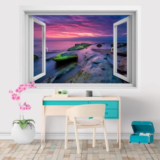Vinilos adhesivos amanecer en el mar negro 3d Vinilos adhesivos amanecer en el mar negro 3d