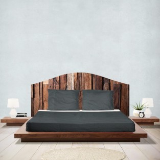 Vinilos decorativos cabeceros camas de madera rústica