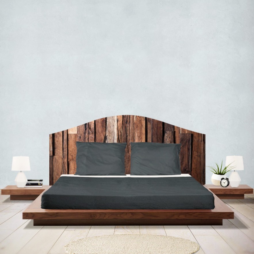Vinilos decorativos cabeceros camas de madera rústica
