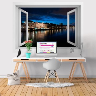 Vinilos ventana 3d ciudad basilea suiza