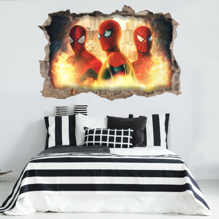 Vinilos agujero efecto 3d spider man no way home