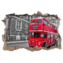 Vinilos agujero pared 3d autobús londres
