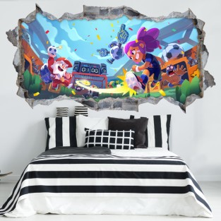 Vinilos agujero pared 3d videojuego brawl stars Vinilos agujero pared 3d videojuego brawl stars