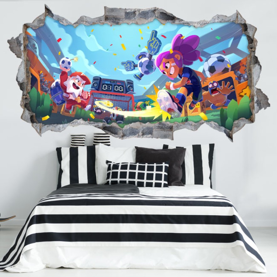 Vinilos agujero pared 3d videojuego brawl stars