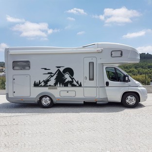 Vinilos autocaravanas paisaje con montañas