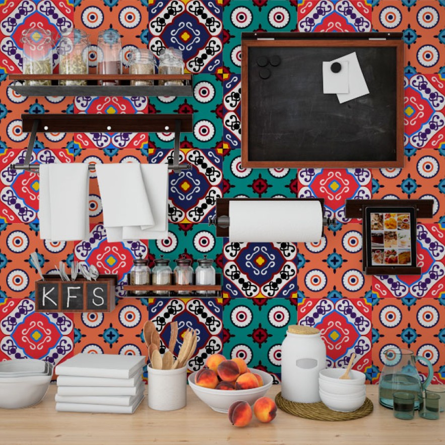 Vinilos decorativos azulejos hidráulicos (24 unidades)