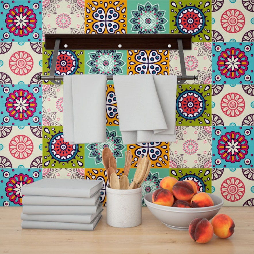 Vinilos decorativos azulejos para paredes (24 unidades)