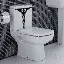 Vinilos decorativos baños y paredes monstruo cremallera