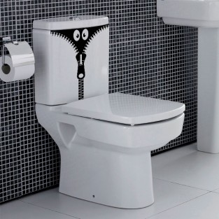 Vinilos decorativos baños y paredes monstruo cremallera