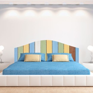 Vinilos decorativos para cabeceros cama tablas de madera de colores