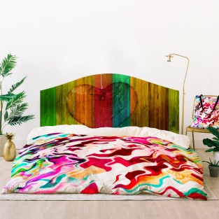 Vinilos corazón madera colores cabeceros camas