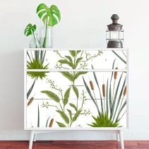 Vinilos con flores y espadañas para muebles y armarios