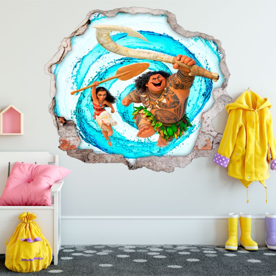 Vinilos de pared disney vaiana 3d