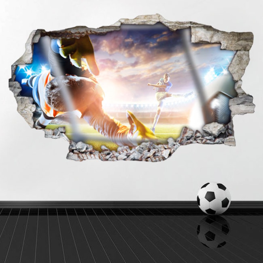 Vinilos de pared gol fútbol 3d