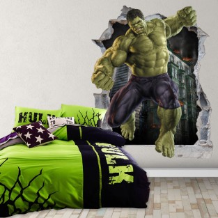 Vinilos decorativos 3d marvel superhéroe hulk