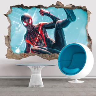Vinilos decorativos 3d miles morales spider man