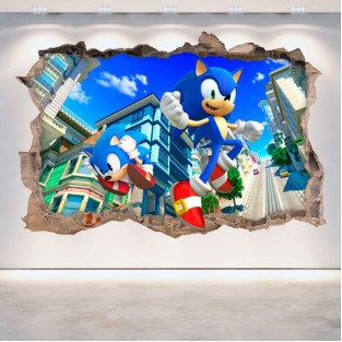 Vinilos decorativos 3d sonic generations Vinilos decorativos 3d sonic generations
