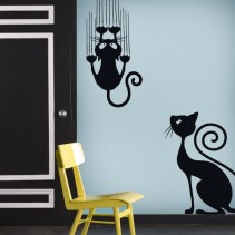 Vinilos decorativos adhesivos y pegatinas gatos