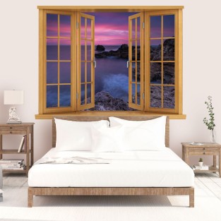 Vinilos ventanas 3d amanecer en el mar negro