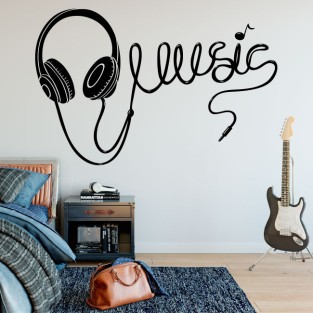Vinilos decorativos auriculares música