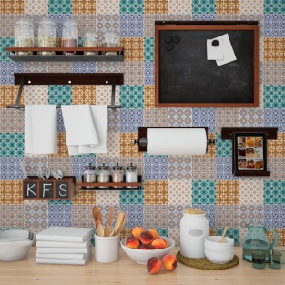 Vinilos decorativos azulejos adhesivos vintage (24 unidades)