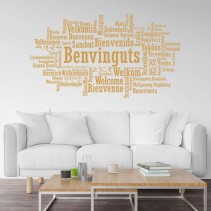 Vinilos decorativos bienvenido idiomas catalán