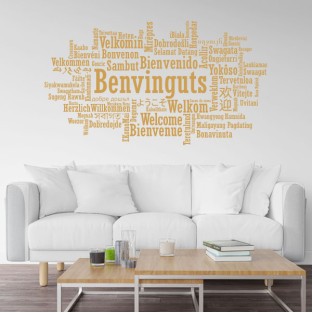 Vinilos decorativos bienvenido idiomas catalán