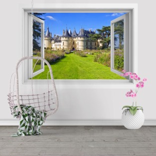 Vinilos ventanas 3d castillo de chenonceau francia Vinilos ventanas 3d castillo de chenonceau francia
